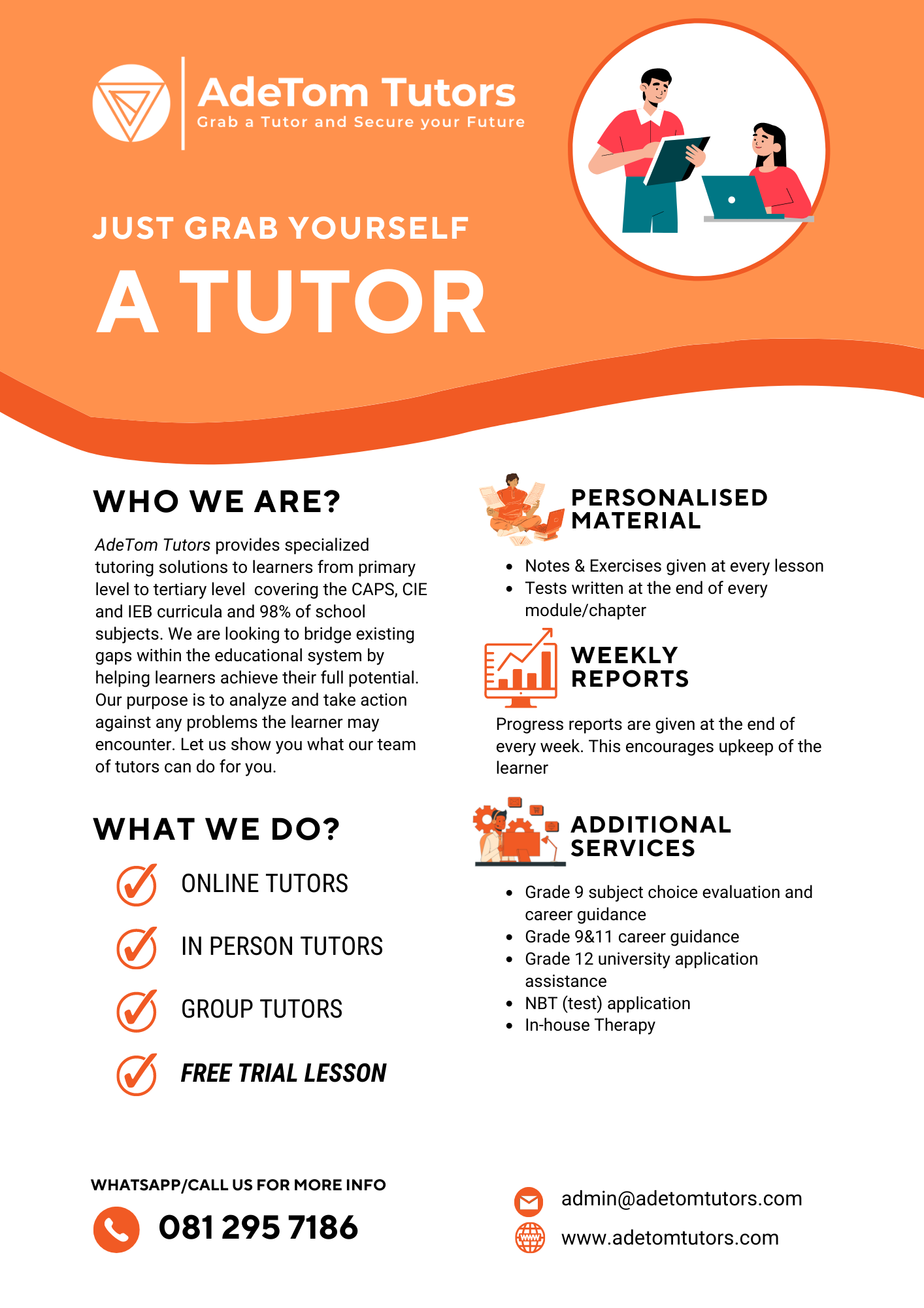 Discover South Africa's top tutoring with a FREE TRIAL LESSON. Join us to unlock your academic potential today!
